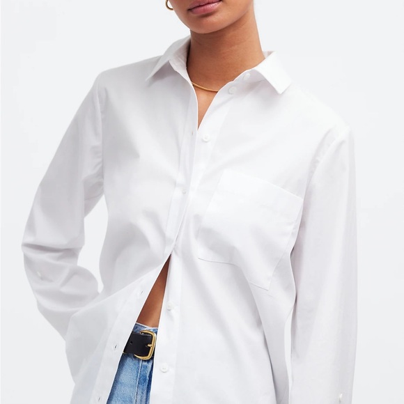 Madewell Tops - NWT Madewell Relaxed Button-Front Shirt in Poplin Eyelet White Size Medium